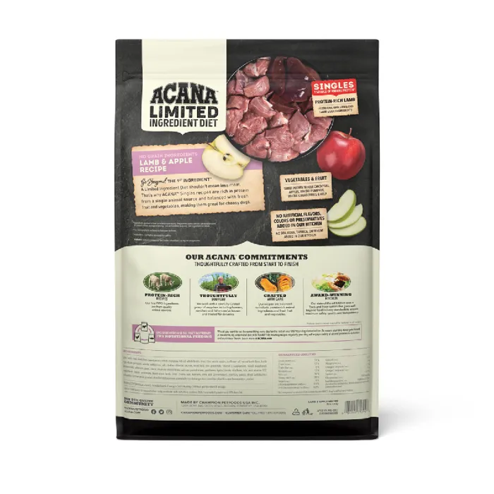 Acana Singles Limited Ingredient Diet Lamb & Apple Formula Dry Dog Food 25-lb