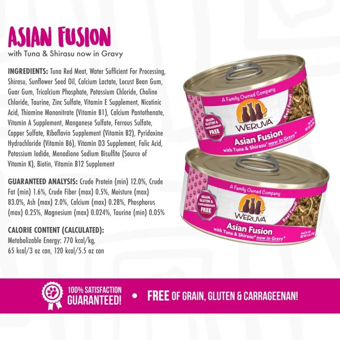 Asian Fusion With Tuna & Shirasu Canned Cat Food 3-Oz