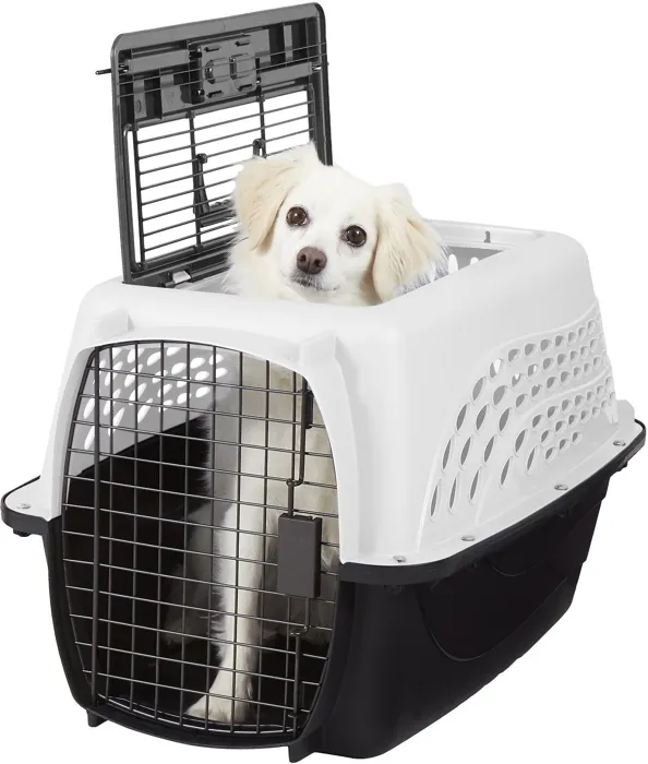 Two Door Top Load Pet Kennel White 19.4" X 12.8" X 10"