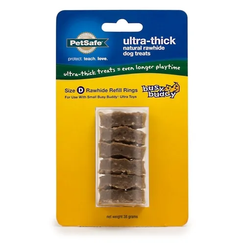 Busy Buddy Ultra-thick Natural Rawhide Dog Treats, Small