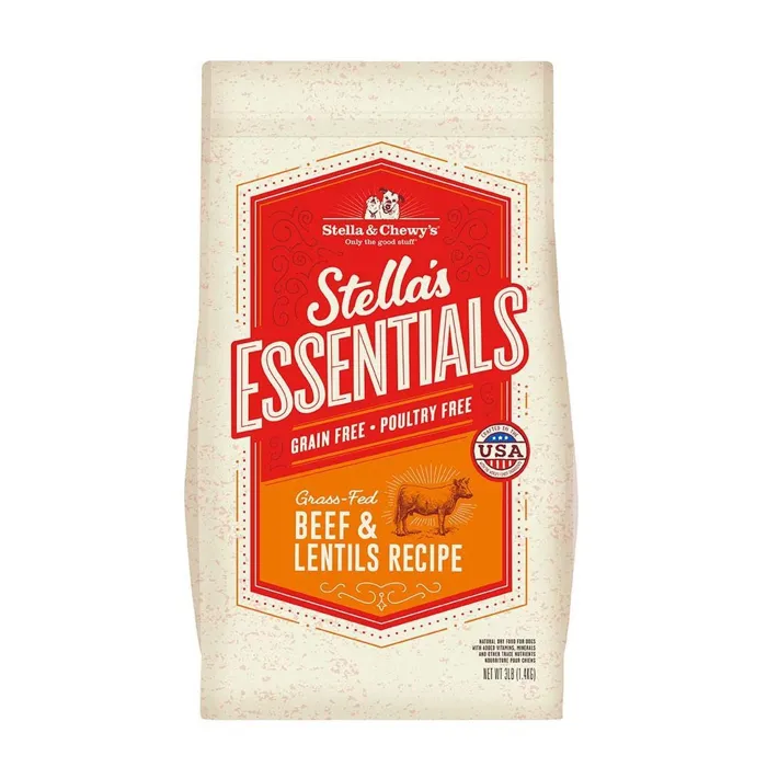 Essentials Grain Free Grass-Fed Beef & Lentils Dog Food 25-Lb