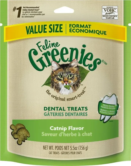 Feline Dental Catnip Flavor Cat Treats 2.5-Oz