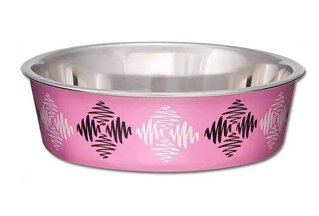 The Bella Bowl Designer – Argyle Pink Medium - 6.75" - 28-Oz.