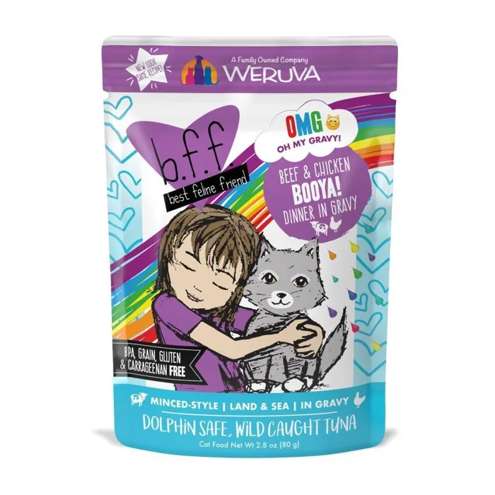 Bff Oh My Gravy Booya Grain Free Beef & Chicken In Gravy Cat Food Pouch 2.8-oz