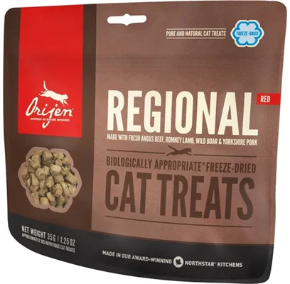 Freeze-dried Cat Treats, Regional Red, Biologically Appropriate & Grain Free 1.25-oz