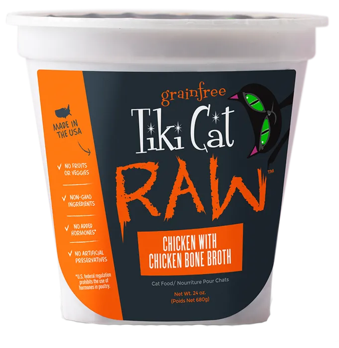 Tiki Cat Raw Chicken With Chicken Bone Broth 8-oz