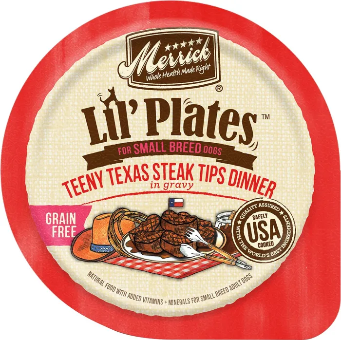 Lil' Plates Adult Small Breed Grain Free Teeny Texas Steak Tips Canned Dog Food 3.5-oz