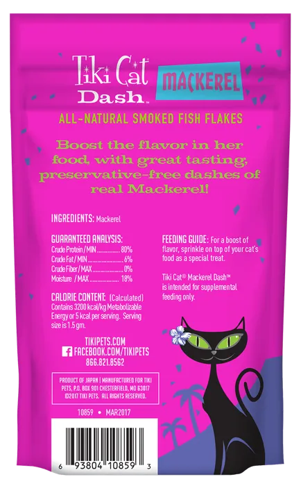 Tiki Cat Dash Mackerel Flakes Grain-Free Cat Food Topper 1.5-Oz