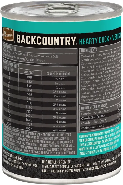 Backcountry Grain-free Hearty Duck & Venison Stew Canned Dog Food 12.7-oz