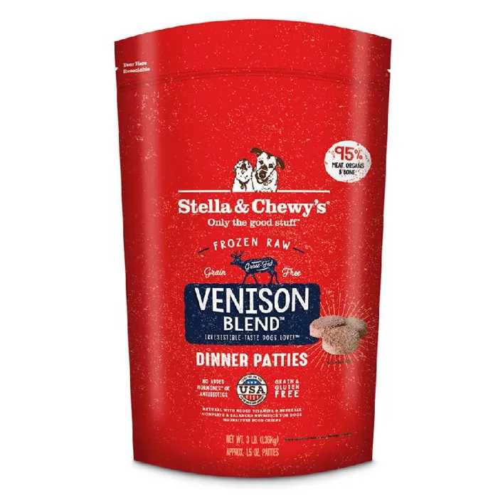 Dinner Patties Venison Blend Frozen Raw Dog Food 6-Lb