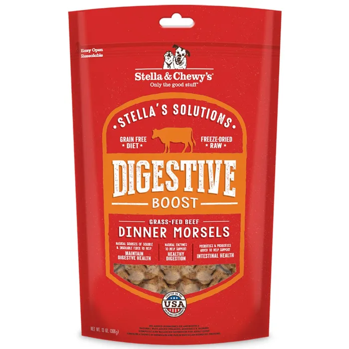 Stella'S Solutions Digestive Boost Grass Fed Beef Freeze Dried Raw Dog Food 13-Oz