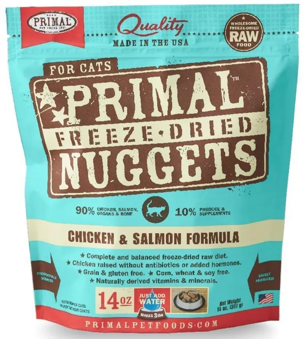Freeze Dried Nuggets Grain Free Chicken & Salmon Formula Cat Food 14-Oz