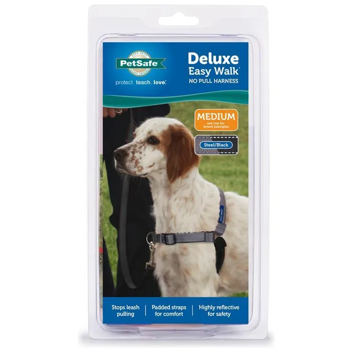 Deluxe Easy Walk No Pull Harness Medium Steel