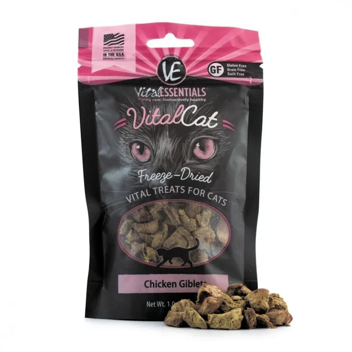 Vital Cat Freeze Dried Grain Free Chicken Giblets Cat Treats 1-Oz