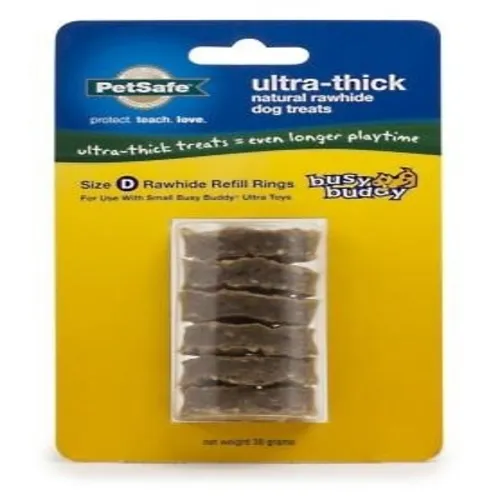 Busy Buddy Ultra-thick Natural Rawhide Dog Treats, Small
