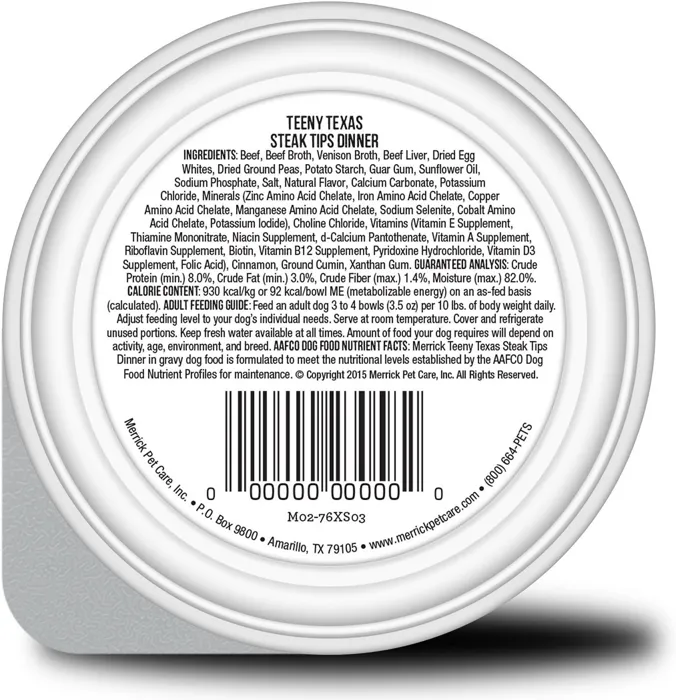 Lil' Plates Adult Small Breed Grain Free Teeny Texas Steak Tips Canned Dog Food 3.5-oz