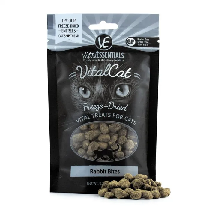 Vital Cat Freeze Dried Grain Free Rabbit Bites Cat Treats 0.9-Oz