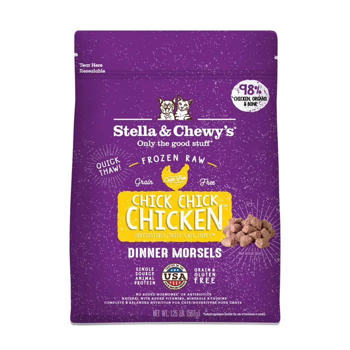 Dinner Morsels Chick, Chick Chicken Frozen Cat Food 1.25-Lb