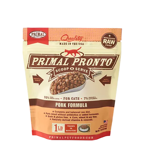 Primal Pronto Raw Pork Frozen Cat Food 1-lb