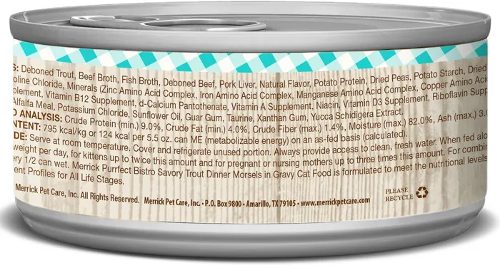 Purrfect Bistro Grain-free Morsels In Gravy Savory Trout Dinner Canned Cat Food 5.5-oz