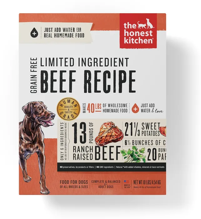 Limited Ingredient Diet Beef Recipe Grain-free Dehydrated Dog Food 4-lb