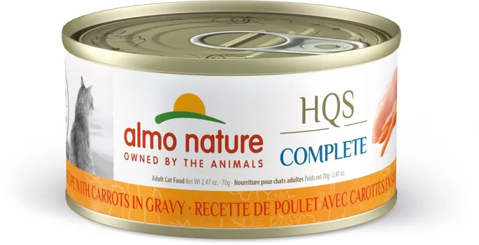 Almo Nature HQS Complete Chicken Recipe with Carrots Gravy Grain-Free Wet Cat Food 2.47-oz