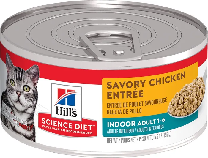 Adult Indoor Savory Chicken Entree Canned Cat Food 5.5-Oz