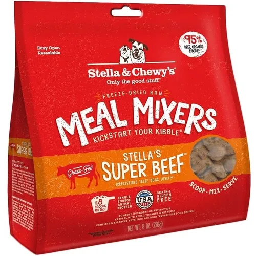 Meal Mixers Freeze Dried Raw Stella'S Super Beef Grain Free Dog Food Topper 8-Oz