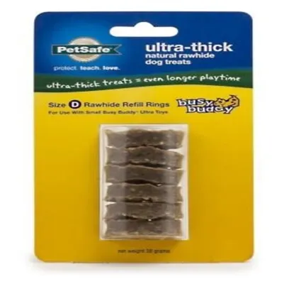 Busy Buddy Ultra-thick Natural Rawhide Dog Treats, Small