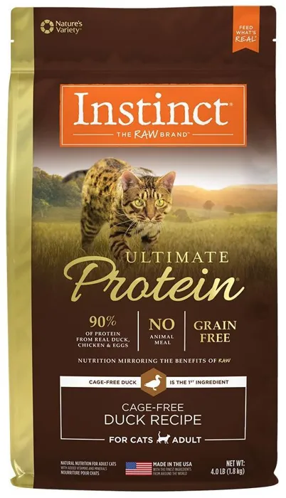 Instinct Ultimate Protein Adult Grain Free Cage Free Duck Recipe Natural Dry Cat Food 4-Lb