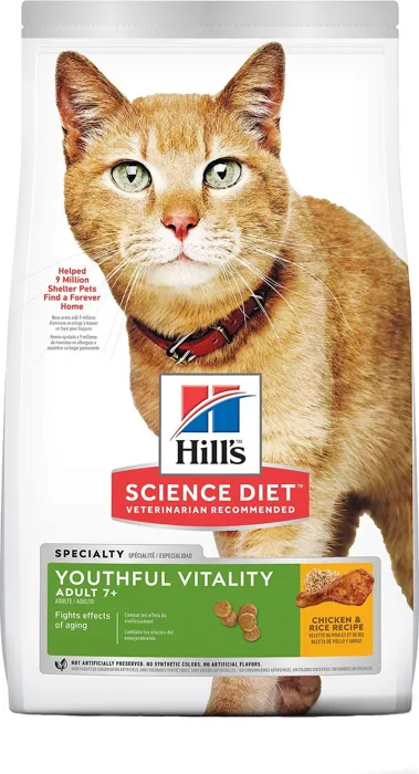 Adult 7+ Youthful Vitality Chicken Recipe Dry Cat Food 13-Lb