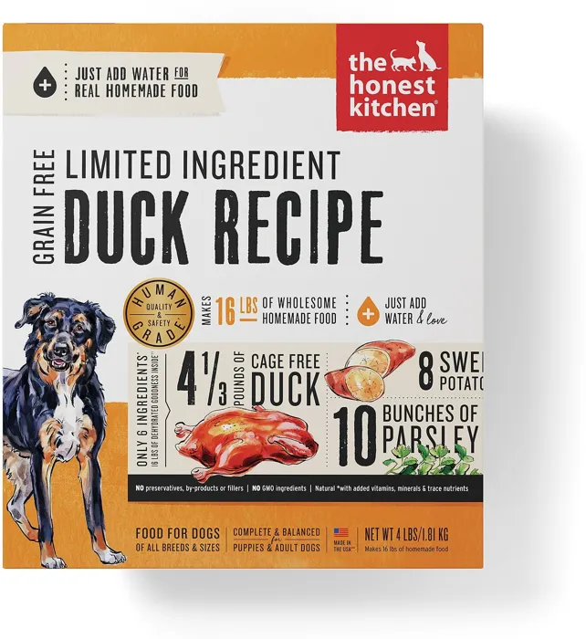 Limited Ingredient Diet Duck Recipe Grain-free Dehydrated Dog Food 10-lb