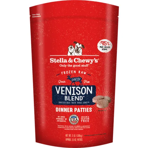 Dinner Patties Venison Blend Frozen Raw Dog Food 6-Lb