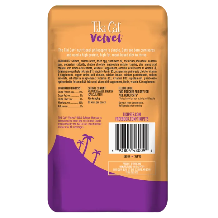 Tiki Cat Velvet Mouse Wild Salmon Pouch 2.8-oz