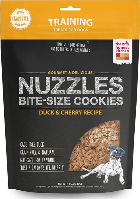Nuzzles Grain-free Duck & Cherry Recipe Cookie Dog Treats 12-oz