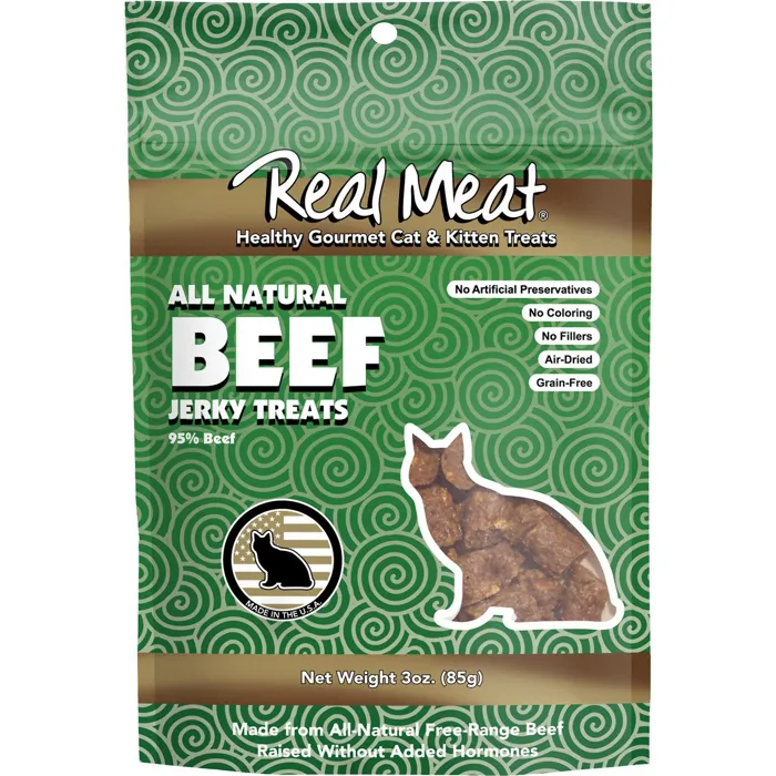 All Natural 95% Beef Jerky Bites Cat Treats 3-Oz