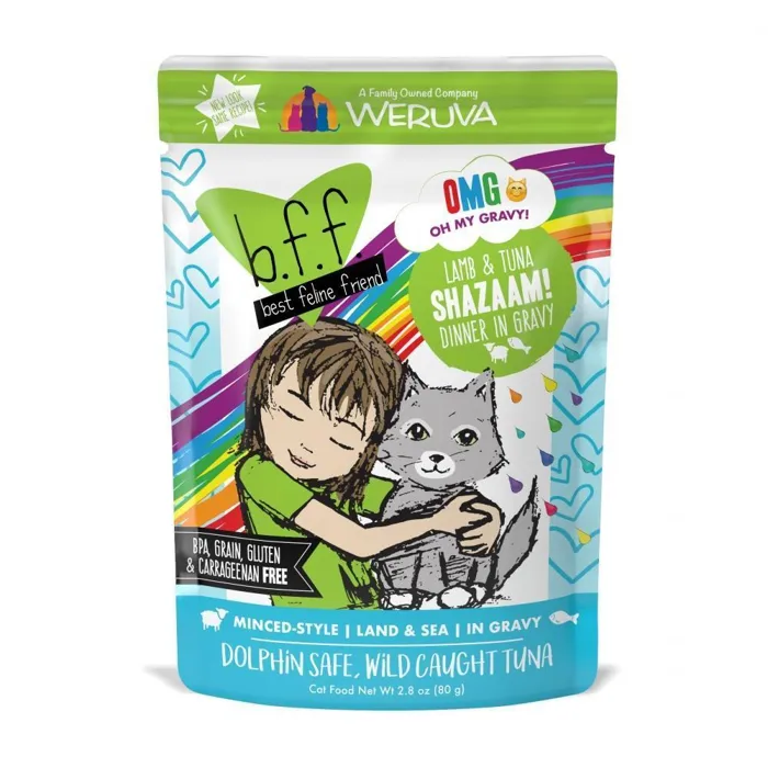 Weruva Bff Oh My Gravy Shazaam Grain Free Lamb & Tuna In Gravy Cat Food Pouch 2.8-oz