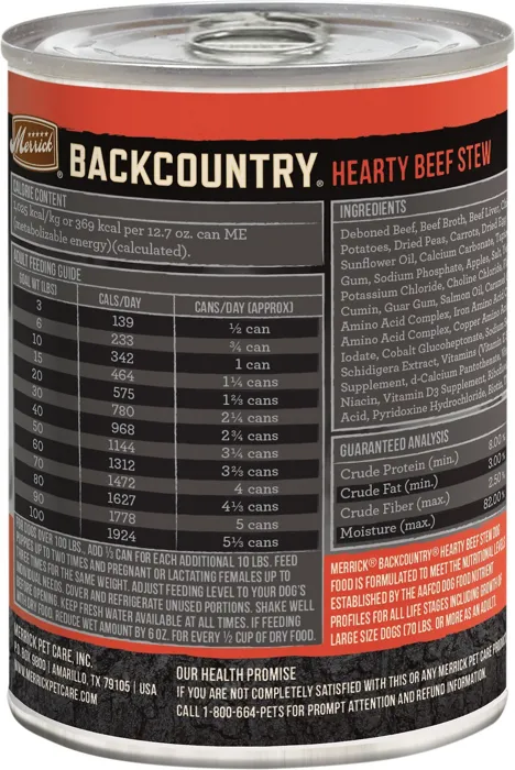 Backcountry Grain-free Hearty Beef Stew Canned Dog Food 12.7-oz