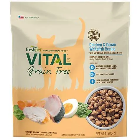 Vital Complete Meals Grain-Free Chicken & Ocean White Fish Fresh Cat Food 1-Lb