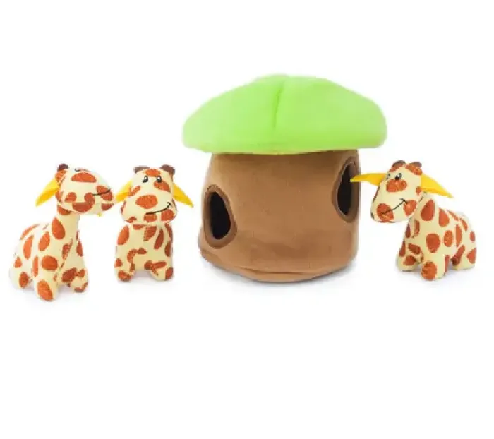 Zippy Burrow Giraffe Lodge Puzzle Dog Toy