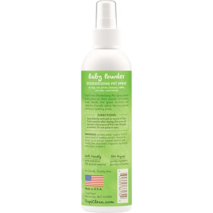 Deodorizing Baby Powder Scent Dog & Cat Cologne Spray 8-Oz