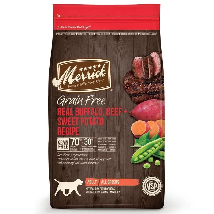 Grain Free Real Buffalo, Beef & Sweet Potato Dry Dog Food 25-Lb