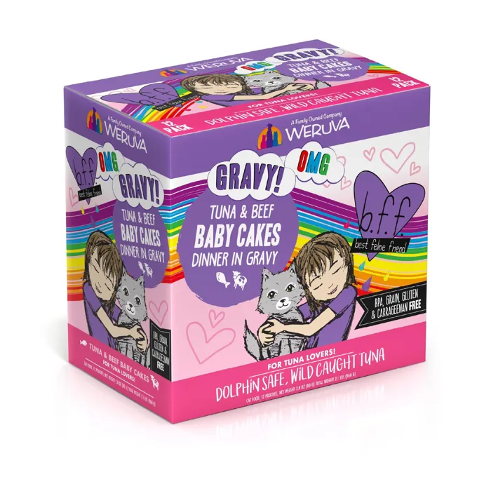Bff Tuna & Beef Baby Cakes Recipe Pouches Wet Cat Food 3-oz