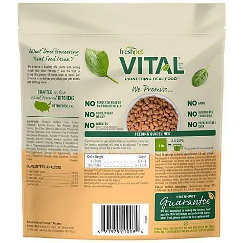 Vital Complete Meals Grain-Free Chicken & Ocean White Fish Fresh Cat Food 1-Lb