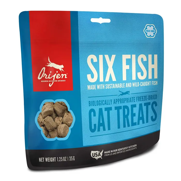Freeze-Dried Cat Treats, Six Fish, Biologically Appropriate & Grain Free 1.25-Oz