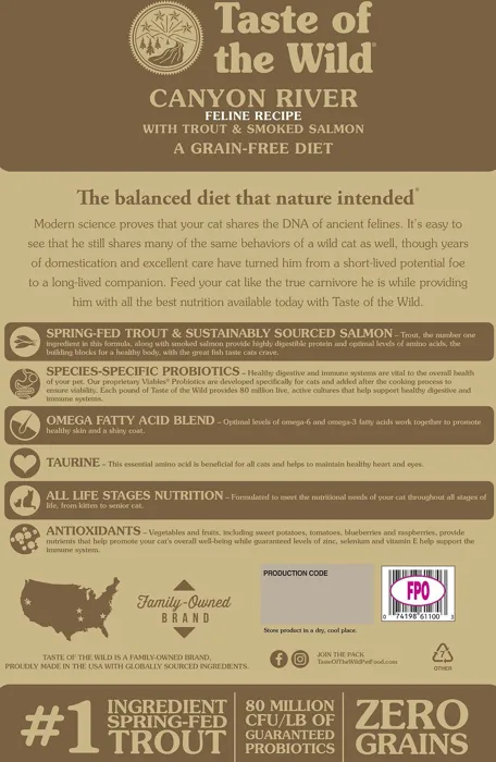 Canyon River Grain-free Dry Cat Food 5-lb