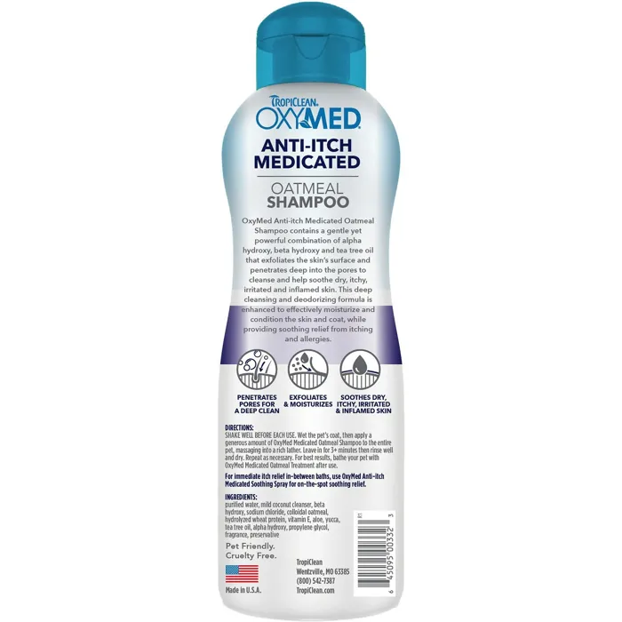 Oxymed Medicated Anti-Itch Oatmeal Dog & Cat Shampoo 20-Oz