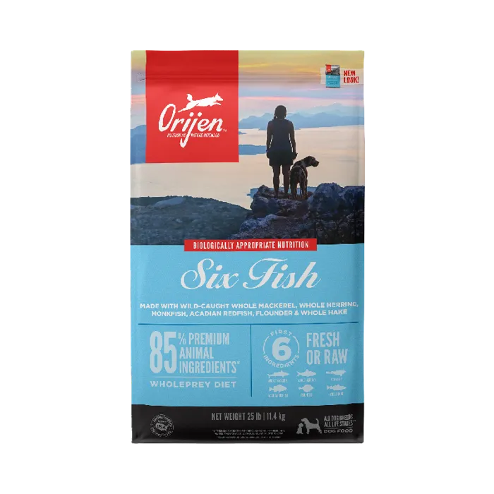 Dry Dog Food, Six Fish, Grain Free 25-lb