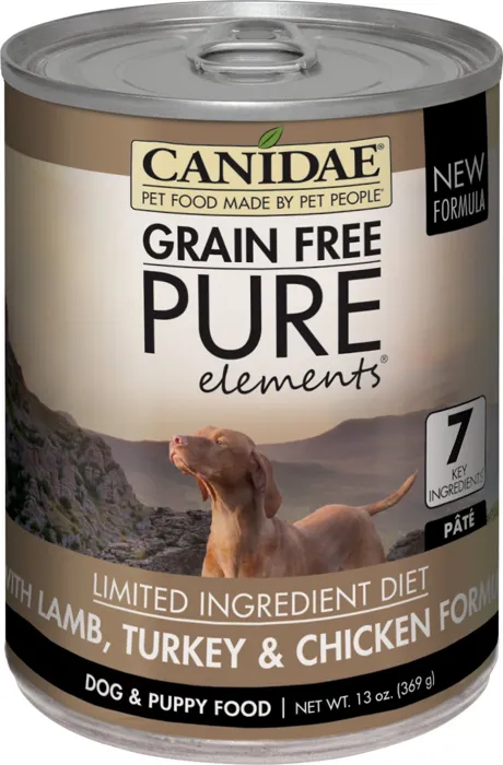 Grain-free Pure Elements Lamb, Turkey & Chicken Formula Canned Dog Food 13.2-oz