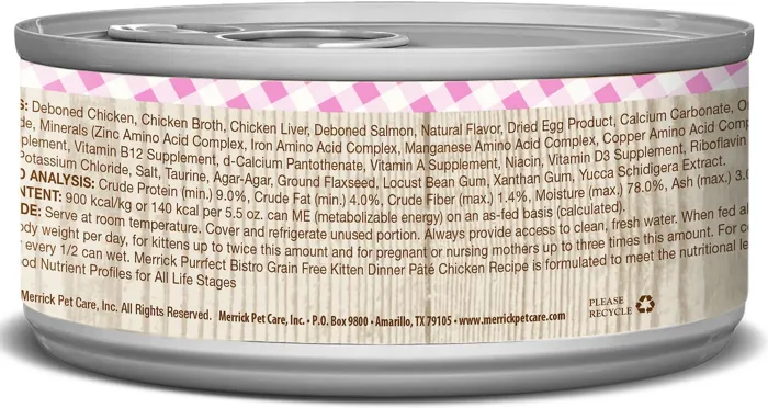 Purrfect Bistro Kitten Dinner Grain-free Canned Cat Food 3-oz